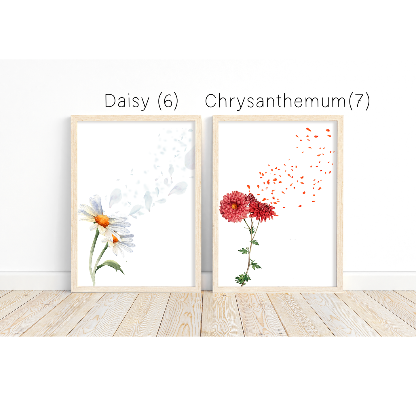 Flower thank you teacher print | Dandelion, sunflower, rose, daisy, honeysuckle, geranium, chrysanthemum | A4 | A5 | Greeting card