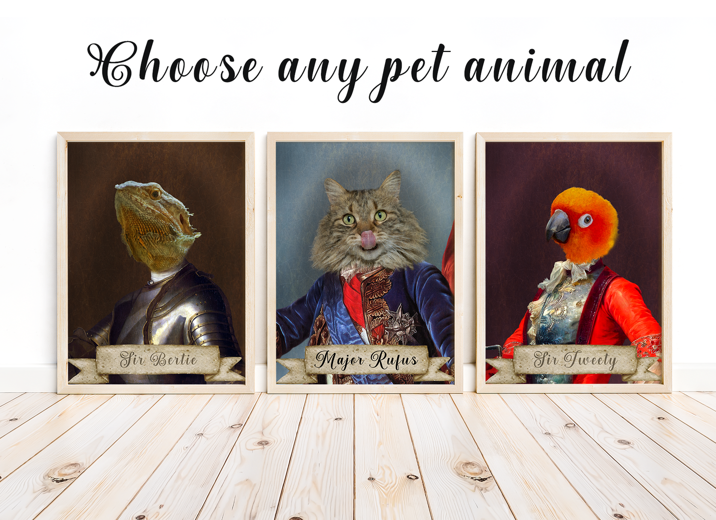 Custom Vintage Pet Portrait – Personalised Pet Art as a King, Knight, Poet & More – Pet Gift for Dog and Cat Lovers | A5 | A4 | A3