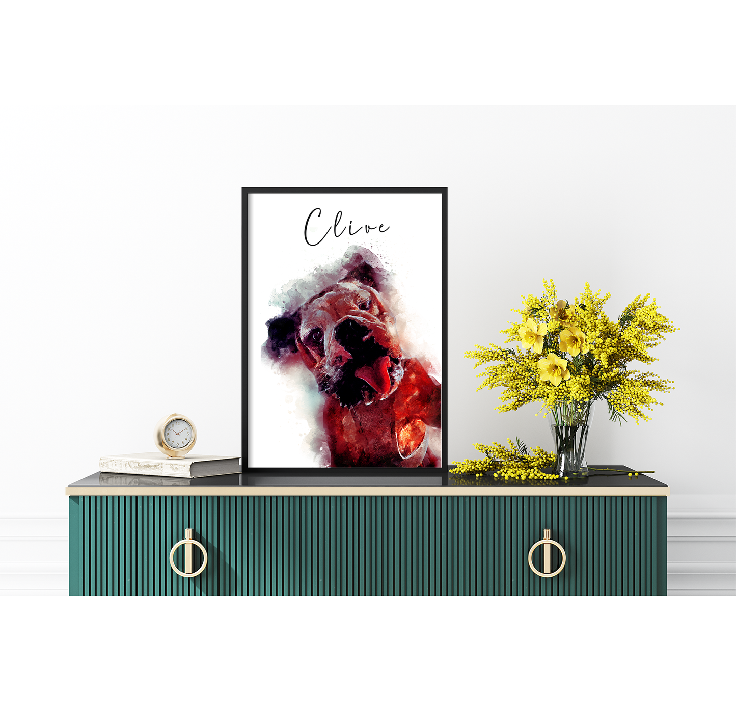 Personalised watercolour Pet Portrait - Vibrant, Digital Artwork of Your Beloved Dog