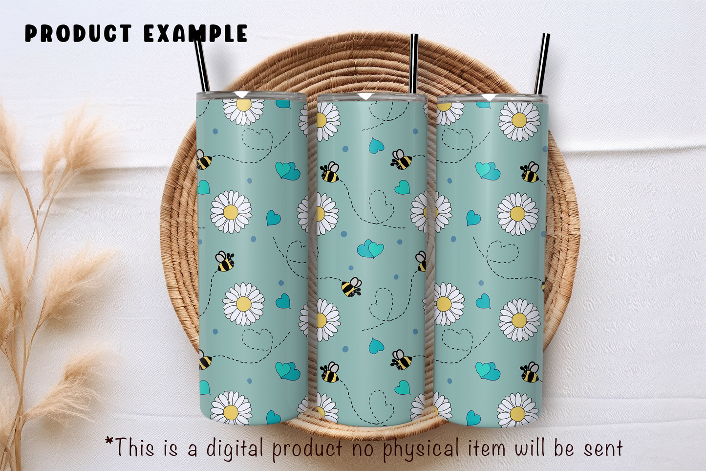 Daisy heart seamless pattern bundle, four spring themed digital papers, high quality 300 dpi instant download