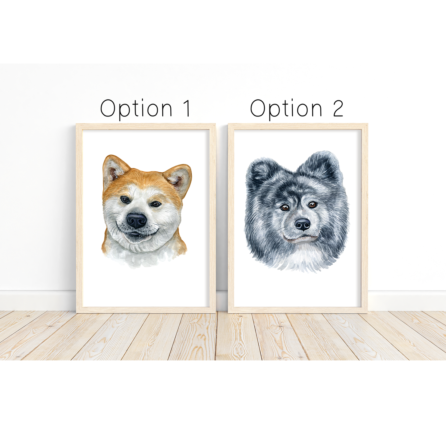 Japanese Akita artwork - charming dog portraits with custom funny or heart warming message | A4 | A5 | Greeting card