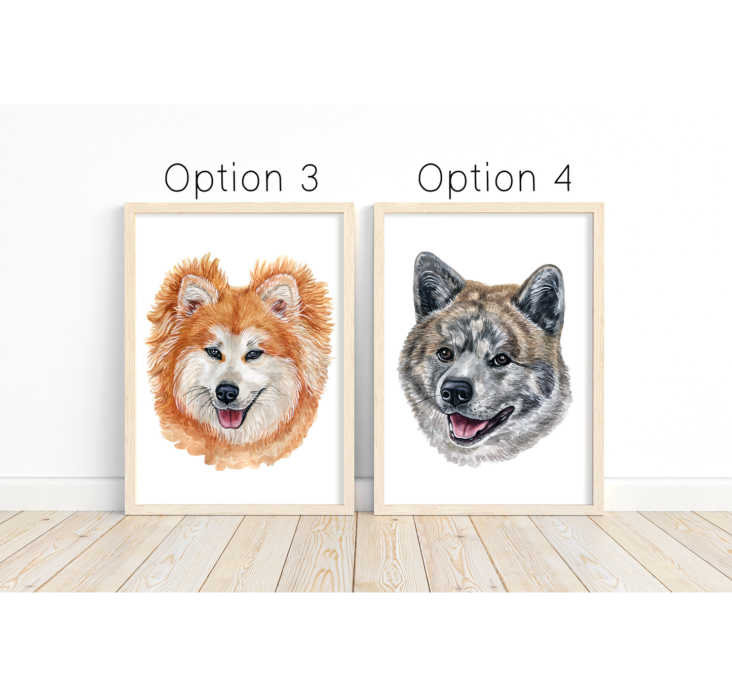 Japanese Akita artwork - charming dog portraits with custom funny or heart warming message | A4 | A5 | Greeting card