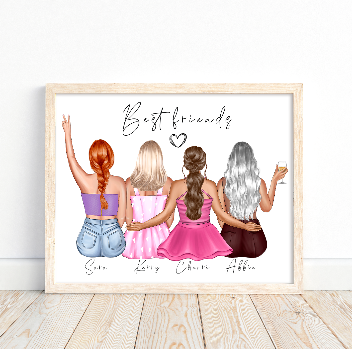 Customisable gift of close friends, besties or group of girl pals present | A4 | A5 | Greeting card