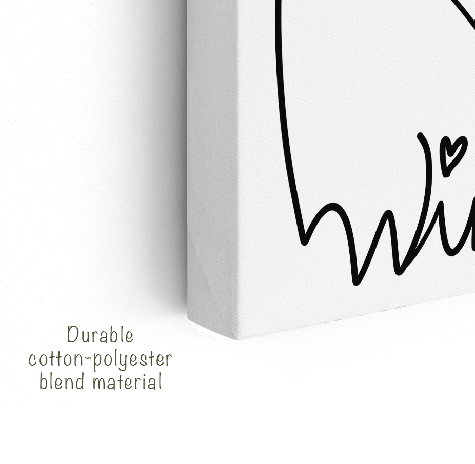 Custom Pet Portrait Canvas – Hand-Drawn Line Art