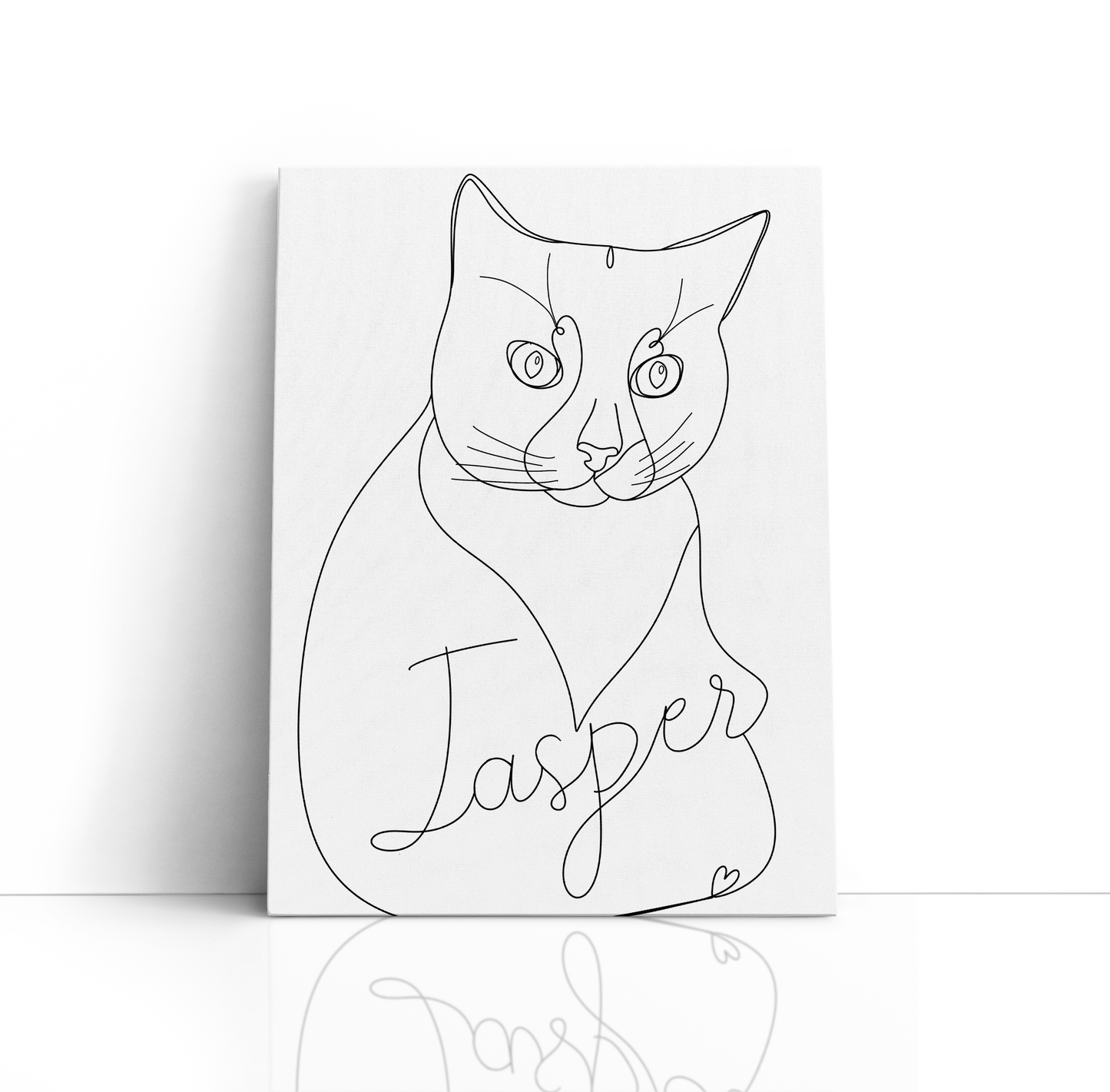 Custom Pet Portrait Canvas – Hand-Drawn Line Art