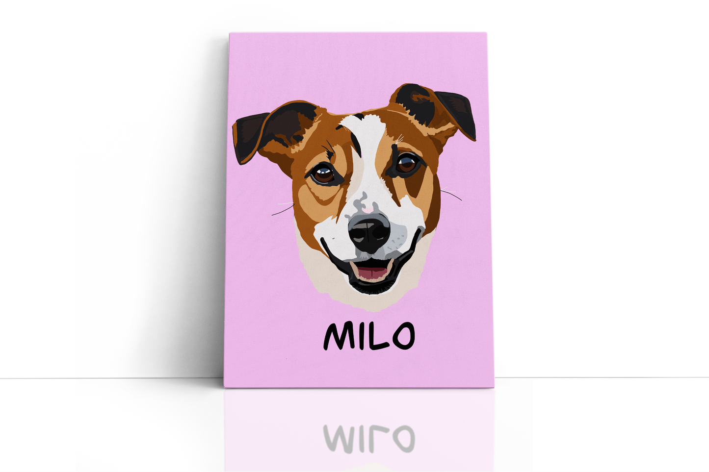 Custom Pet Portrait Canvas – Hand-Drawn Cartoon Pet Art