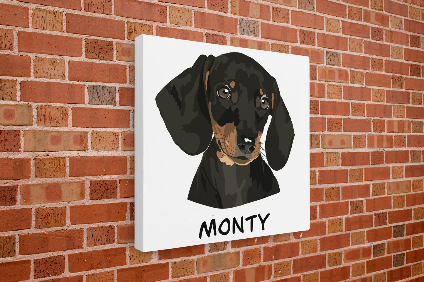 Custom Pet Portrait Canvas – Hand-Drawn Cartoon Pet Art
