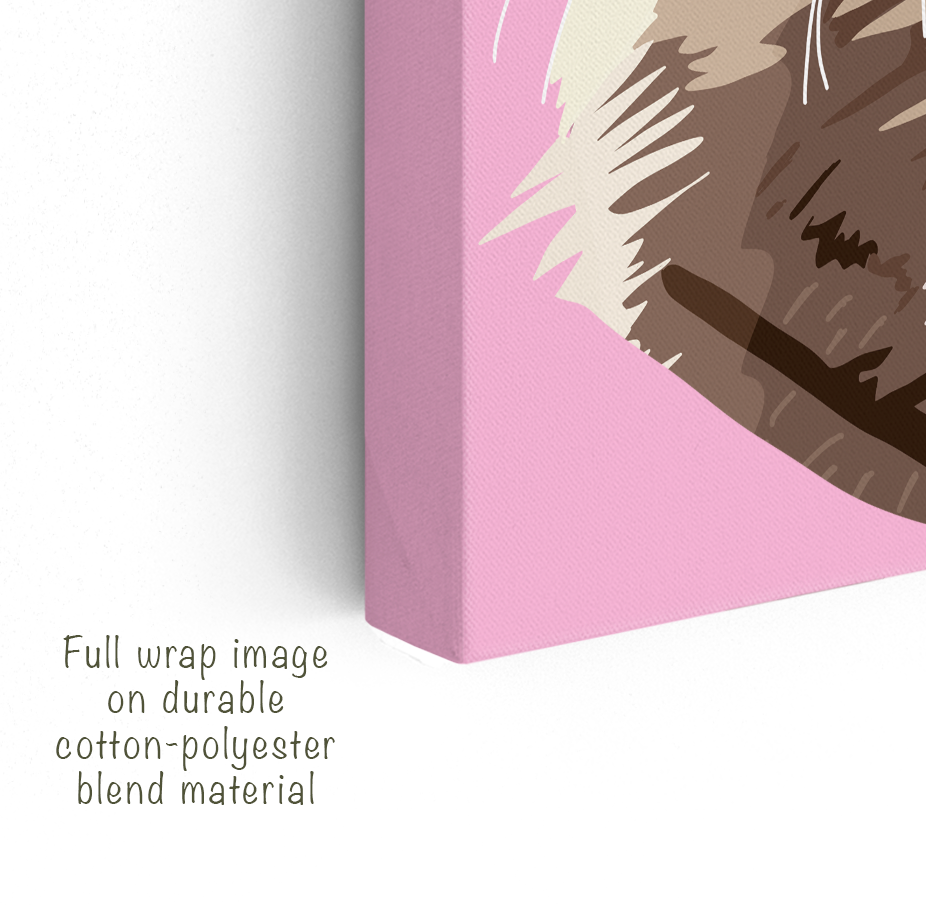 Custom Pet Portrait Canvas – Hand-Drawn Cartoon Pet Art