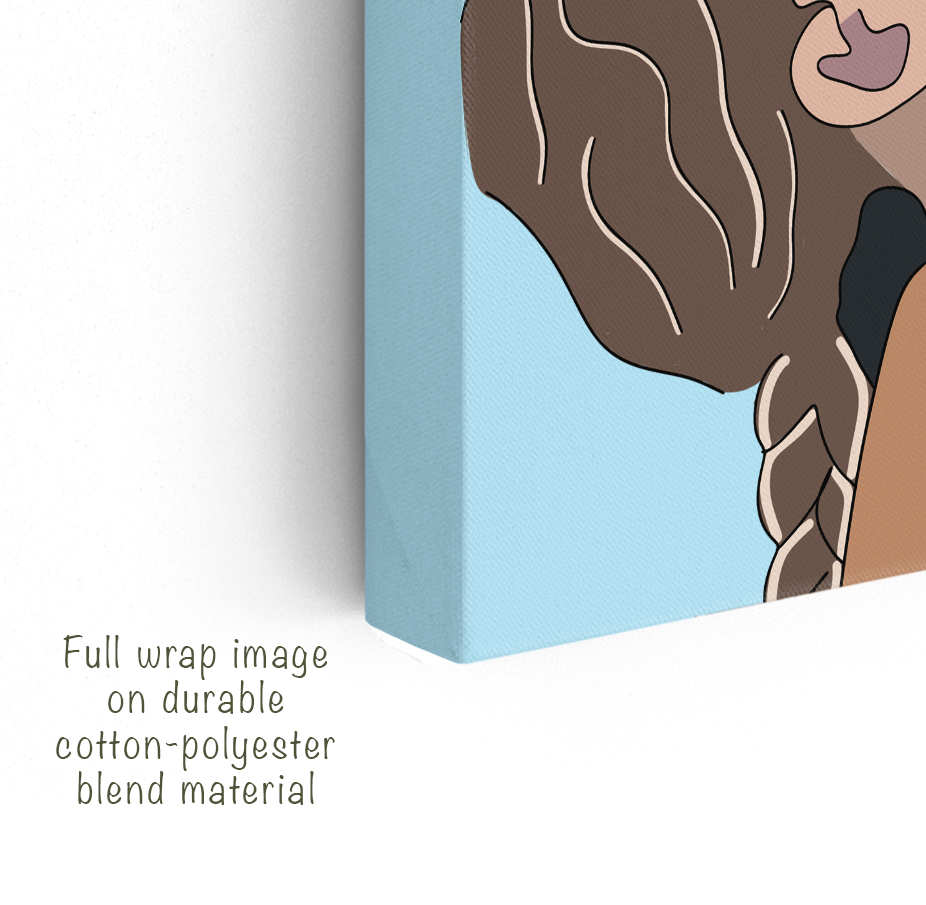 Custom Pet Portrait Canvas - Hand-Drawn Colour Line Art - Personalised Gift for Pet Lovers