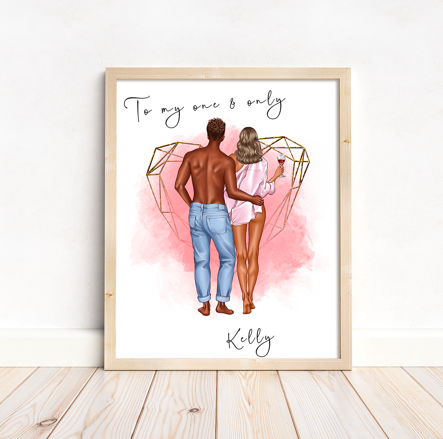 Sexy couple artwork | Intimate partner card | gift for girlfriend or boyfriend | Husband or wife present