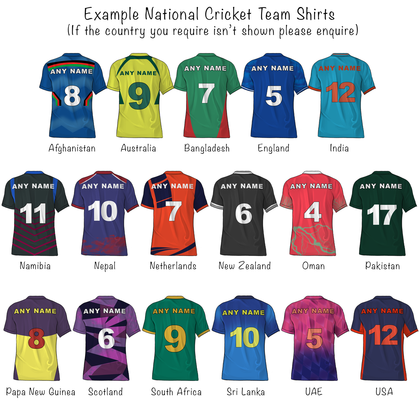 Custom Family Cricket Shirts | County & International Team Art | Ideal Father's Day or Birthday Gift