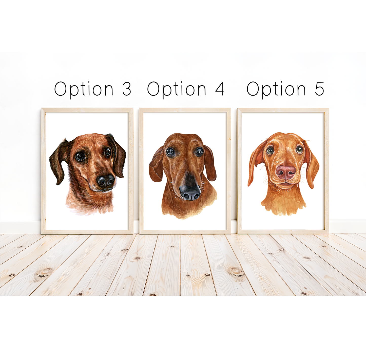Dachshund artwork - charming dog or puppy portrait with custom funny or heart warming message | A4 | A5 | Greeting card
