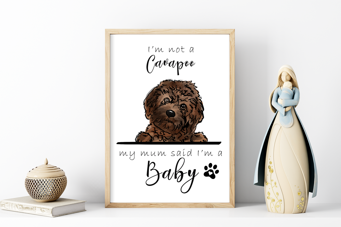 Funny cartoon dog picture, peeking out with custom message | 400 breeds to choose | A4 | A5 | Greeting card