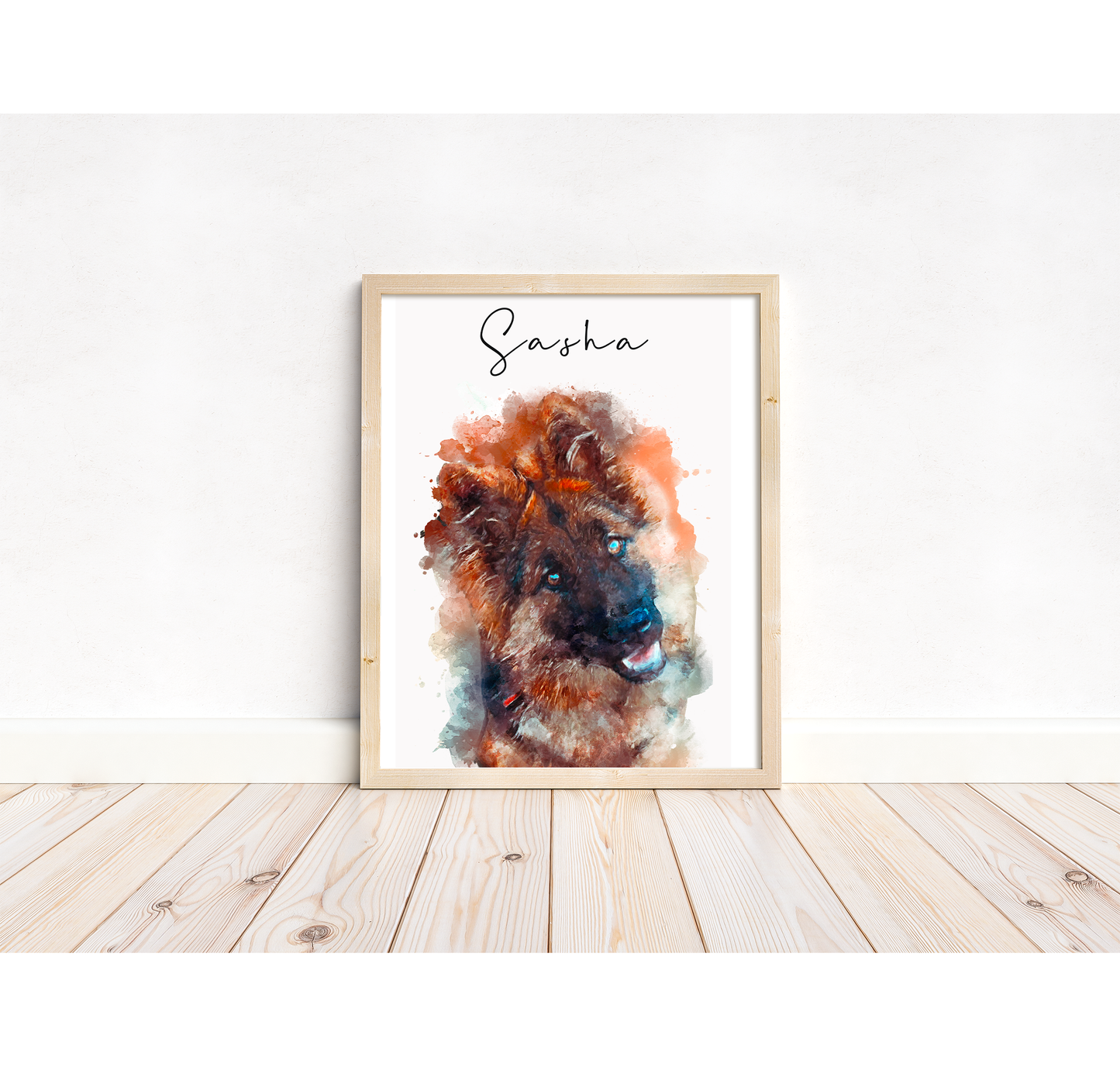 Personalised watercolour Pet Portrait - Vibrant, Digital Artwork of Your Beloved Dog