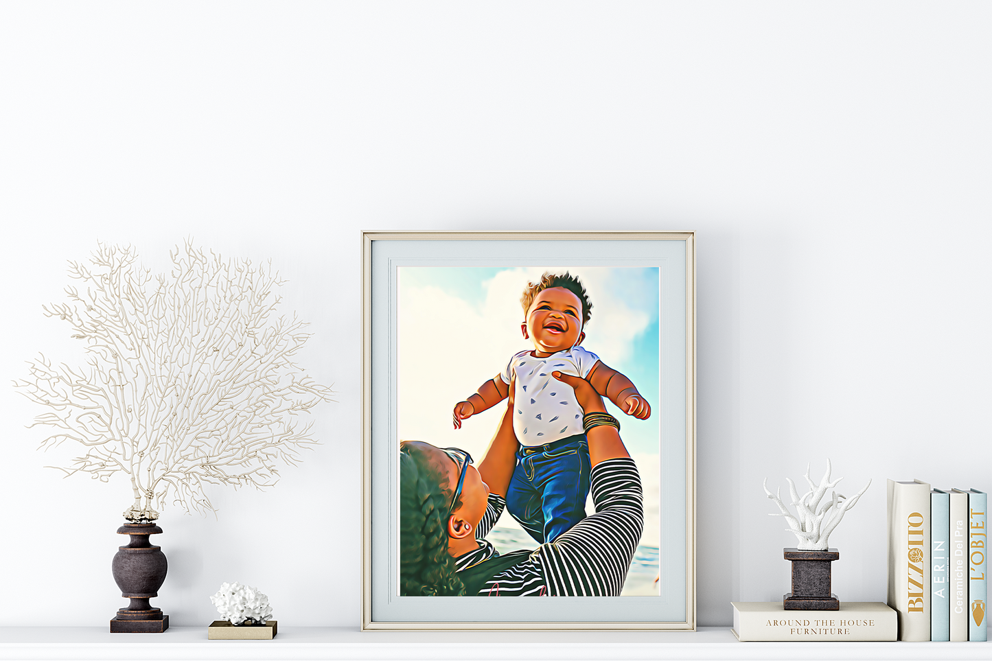 Custom-made family portrait in oil paint style | Personalised artwork from picture
