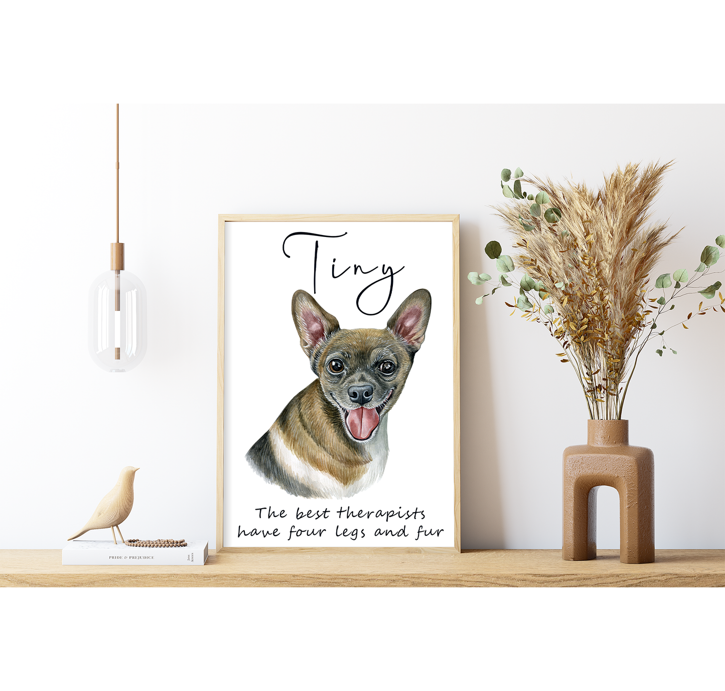 Chihuahua artwork - charming portraits of smallest dog with custom funny or heart warming message | A4 | A5 | Greeting card