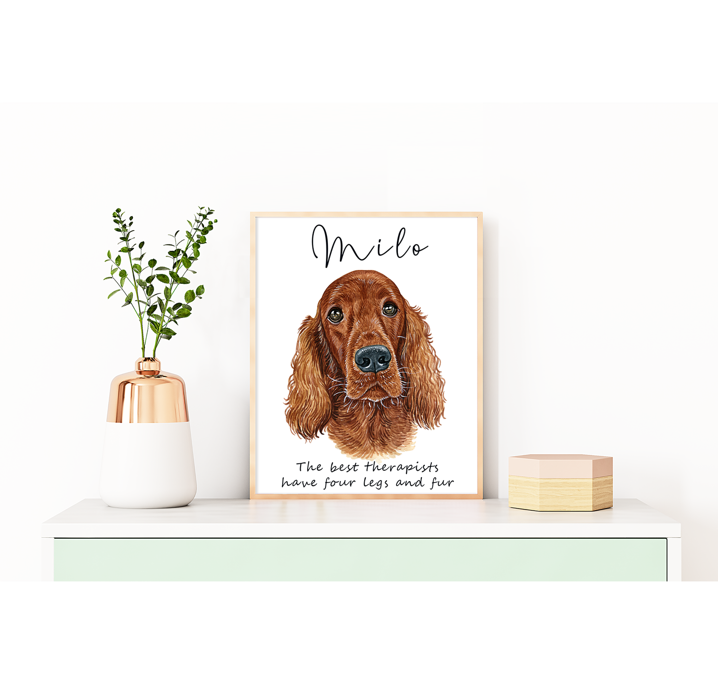 Spaniel, Setters and Pointer dog art - adorable gundog portraits with custom funny or heart warming message | A4 | A5 | Greeting card