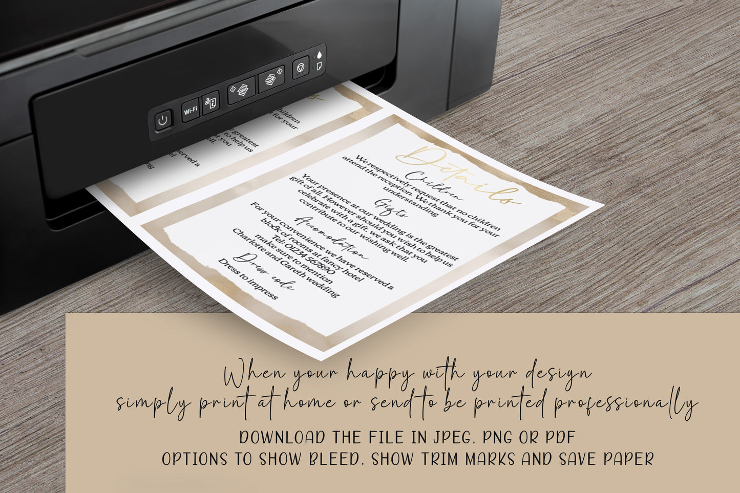 Golden Shimmer Wedding Invitation Suite - Editable Template. Glistening gold collection - invite, rsvp and details card