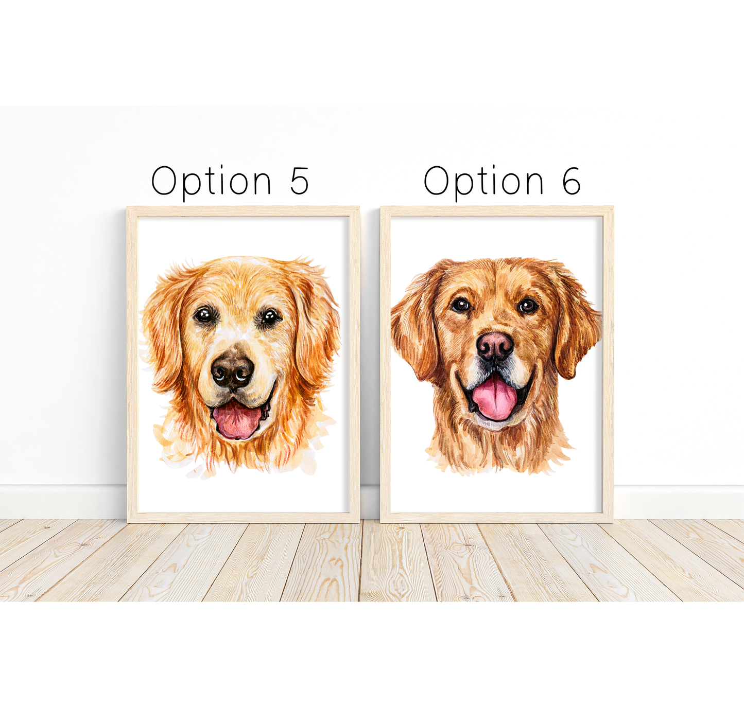 Golden retriever artwork - adorable dog portraits with custom funny or heart warming message | A4 | A5 | Greeting card