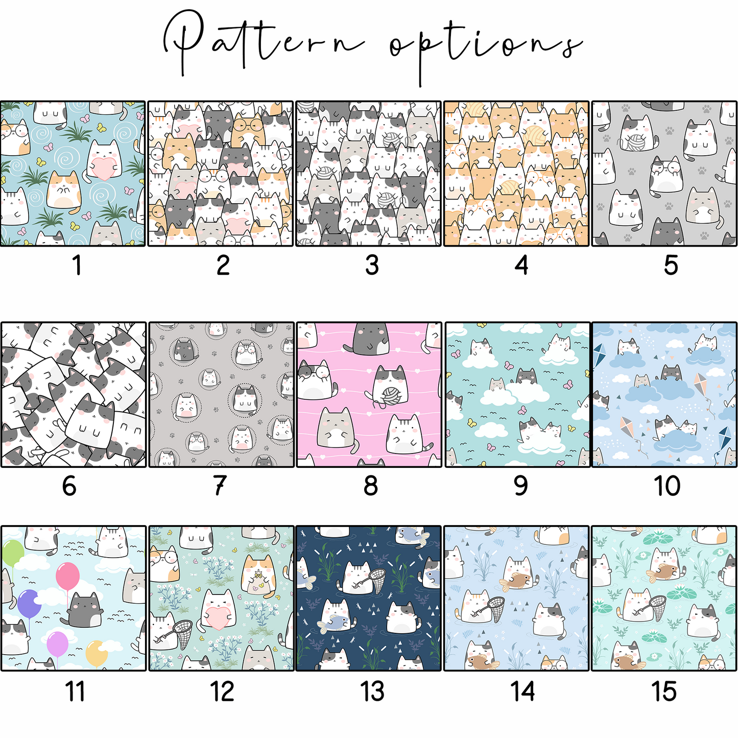 Cute Kawaii custom journal - bright, fun, colourful cartoon cat pattern wrapped around a glossy notebook | A4 | A5 | 5x7