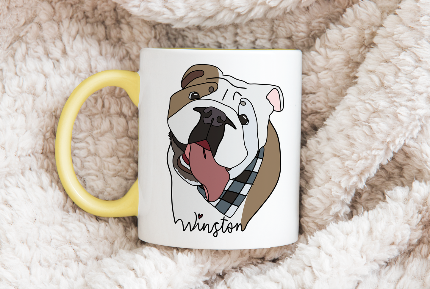 Cartoon style Custom Hand-Drawn Pet Mug | Personalised Line Art | Unique Pet Drawing from Photo