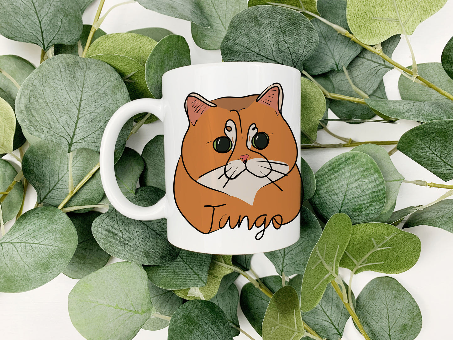 Cartoon style Custom Hand-Drawn Pet Mug | Personalised Line Art | Unique Pet Drawing from Photo