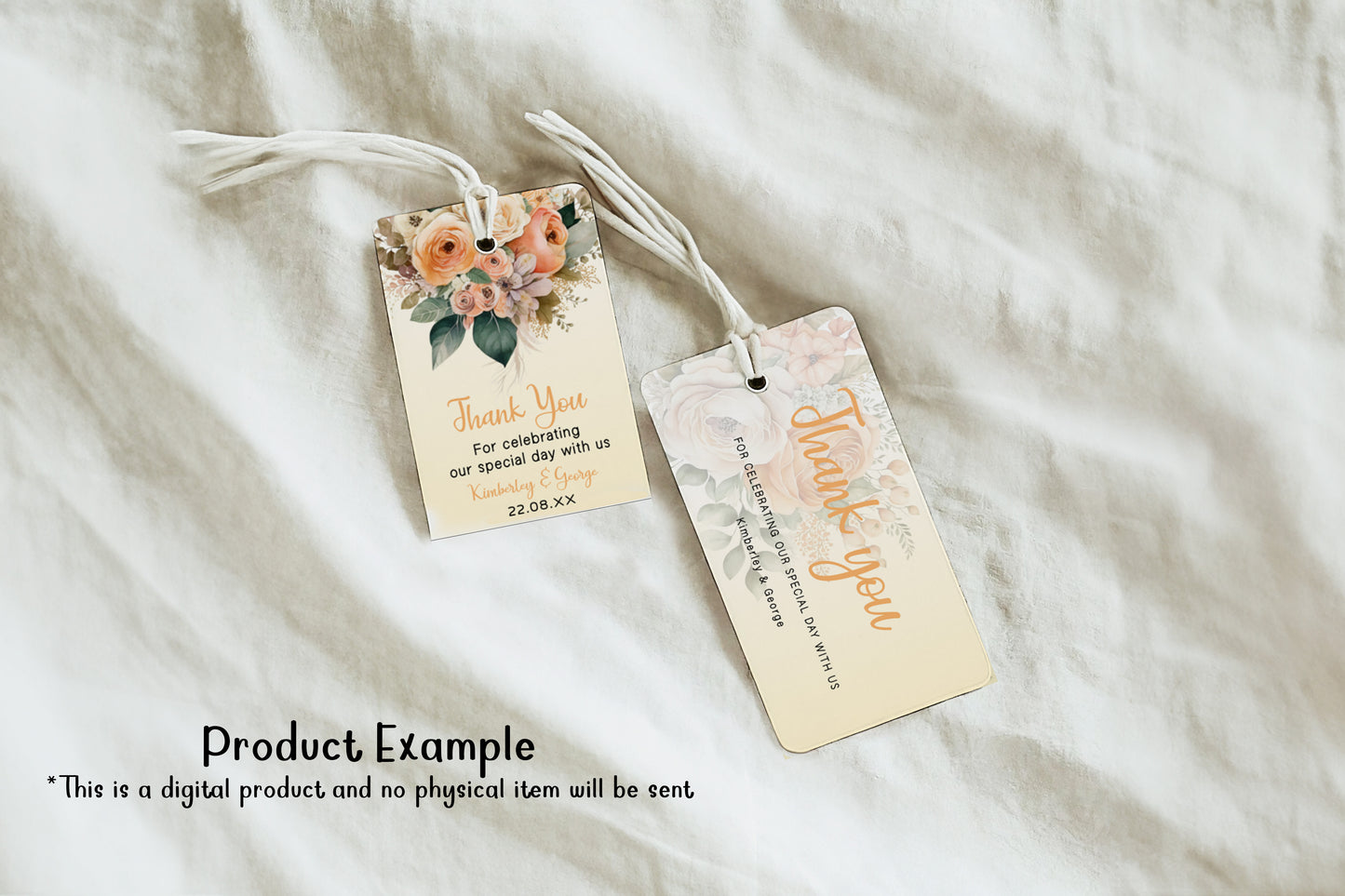 Peach Flowers Wedding Small signs: Editable table and gift signage templates (digital downloads)