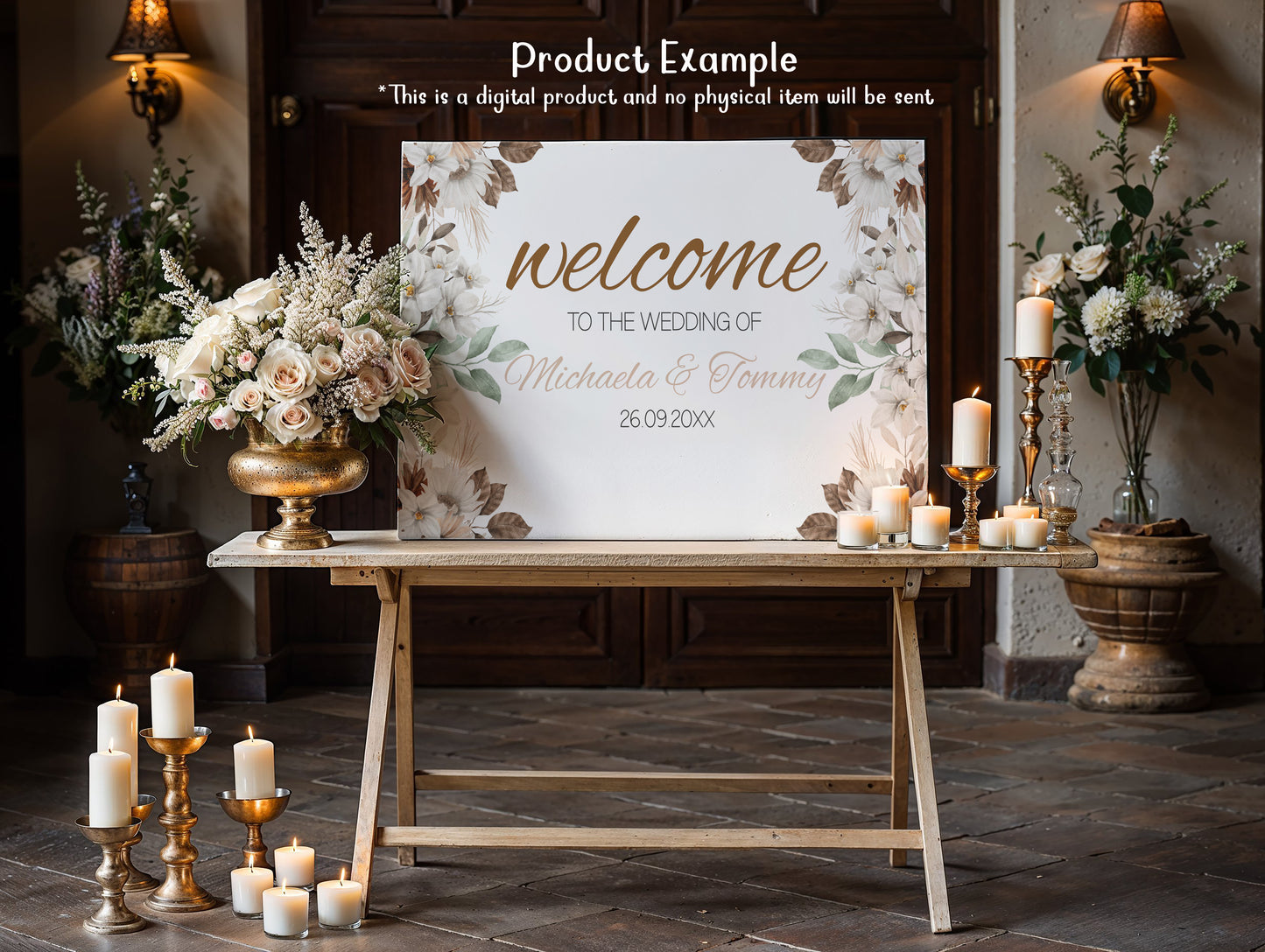 Autumn Floral Wedding Sign Template: Editable Seating Charts (Digital Download)