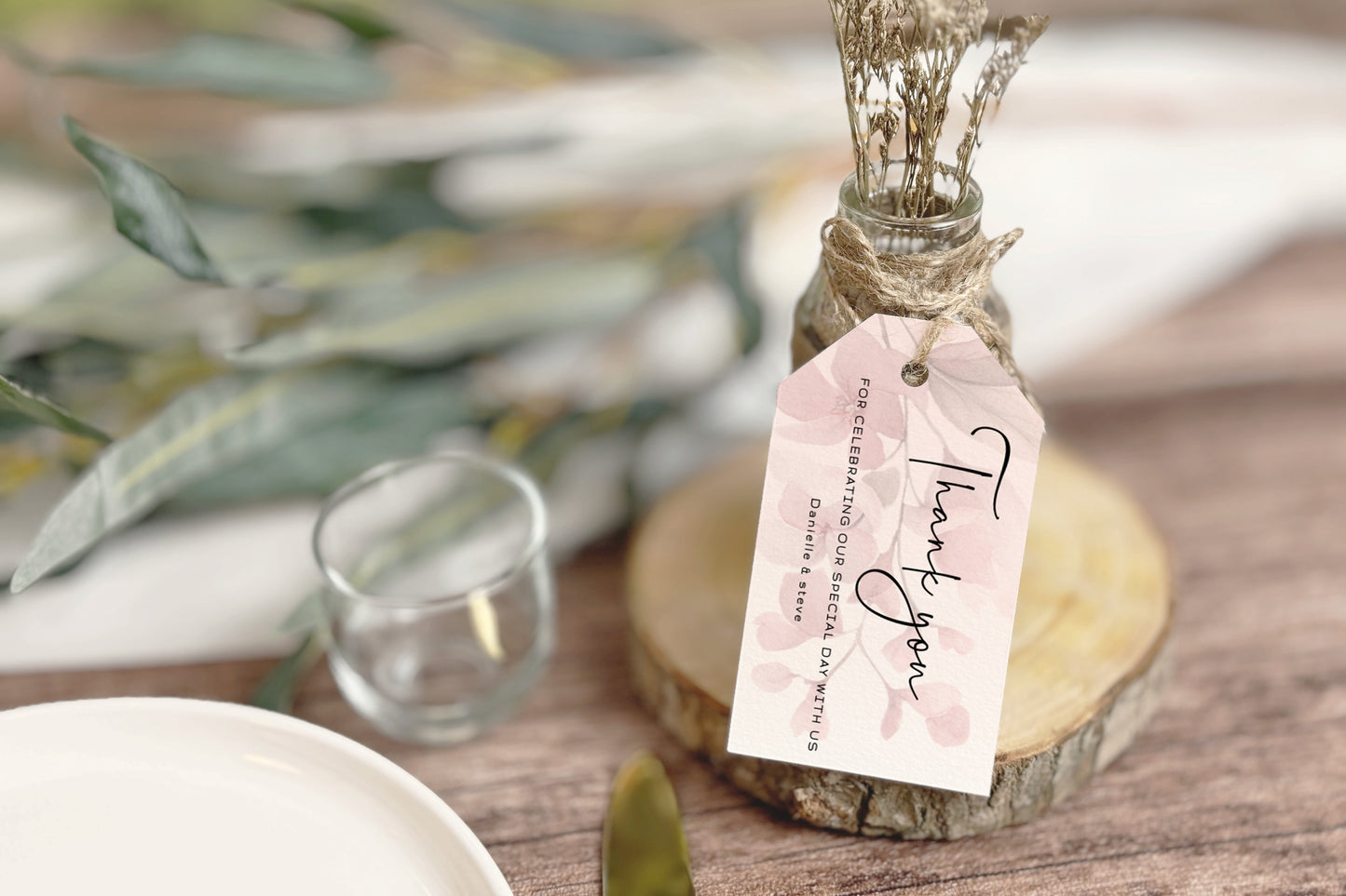 Blush Pink Floral Wedding Sign Templates: Editable Table Numbers, Favor Tags (Digital Download)