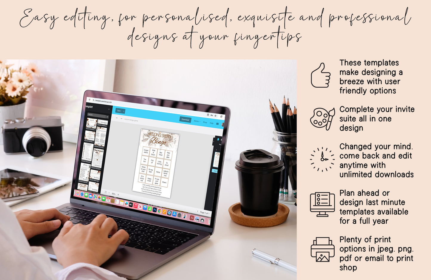 Rustic Autumn Wedding Game Bundle: 9 Editable Templates (Digital Download)