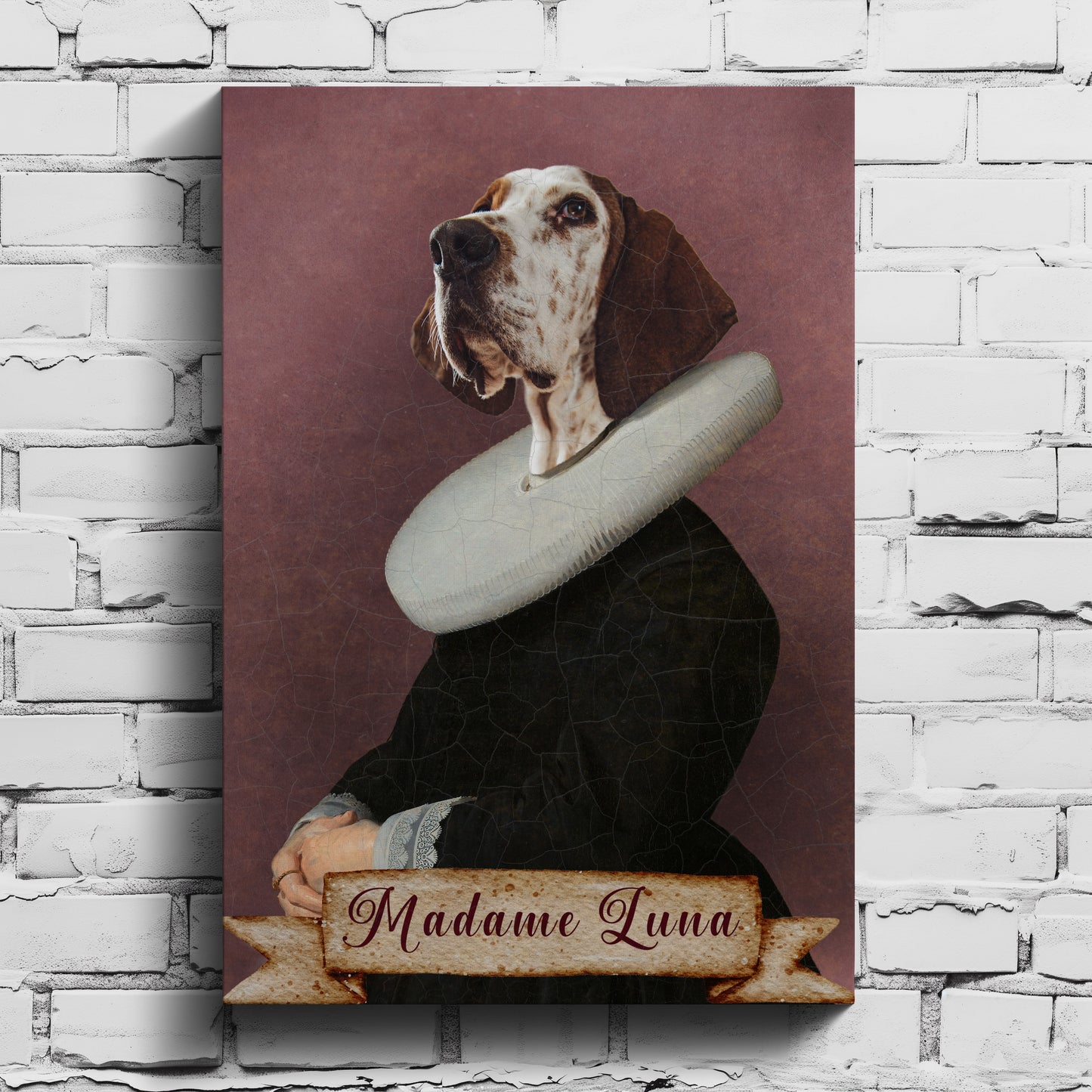 Custom Vintage Pet Portrait Canvas - Regal Pet Artwork for Dog & Cat Lovers