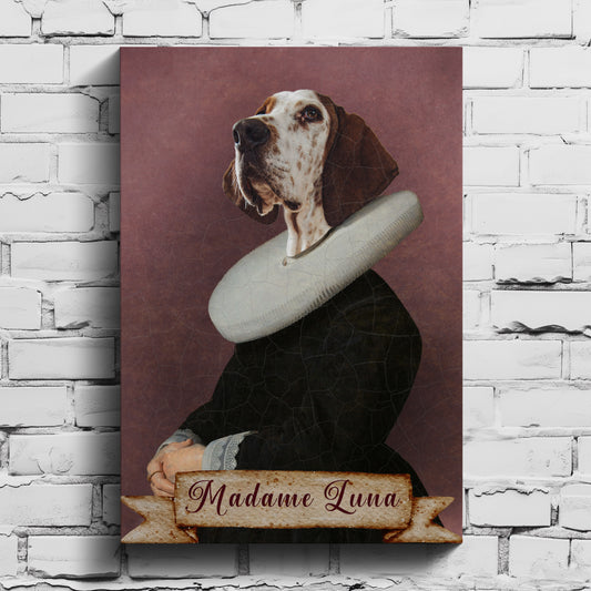 Custom Vintage Pet Portrait Canvas - Regal Pet Artwork for Dog & Cat Lovers