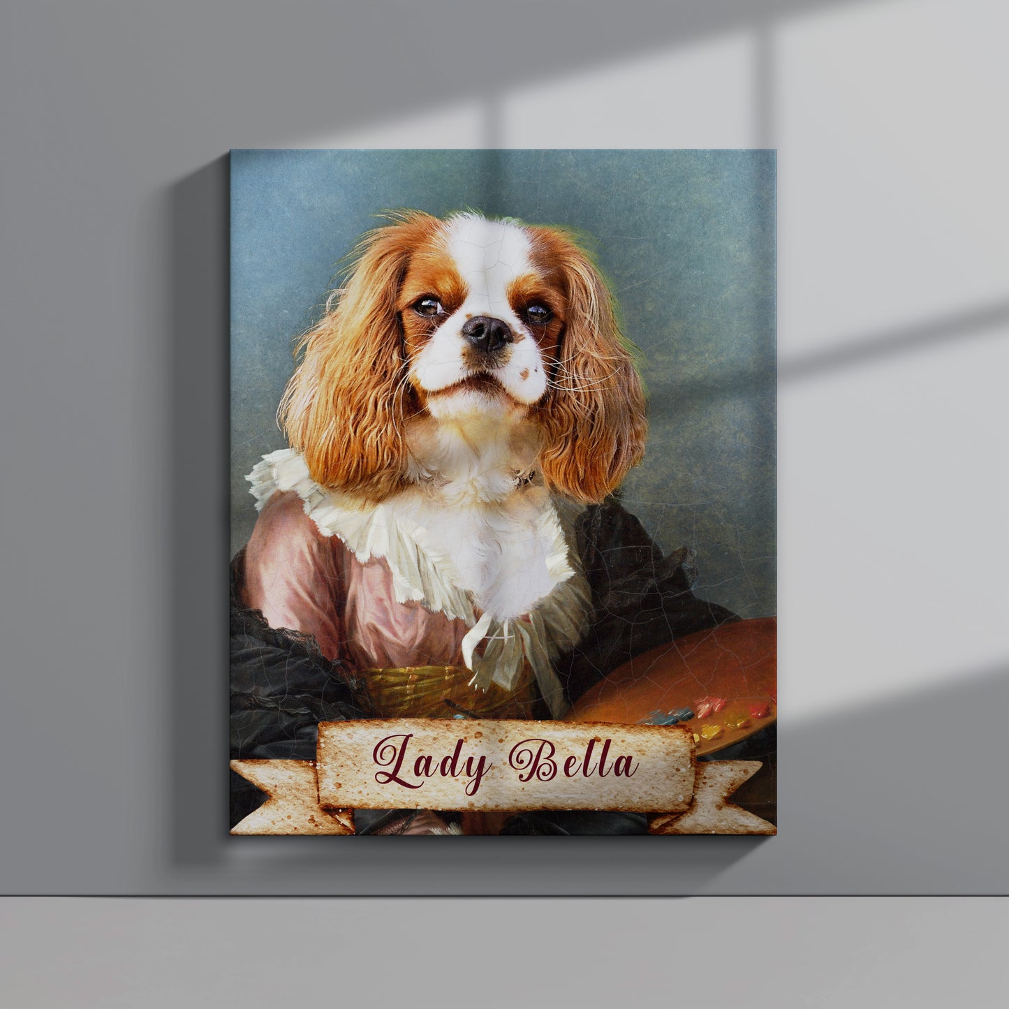 Custom Vintage Pet Portrait Canvas - Regal Pet Artwork for Dog & Cat Lovers