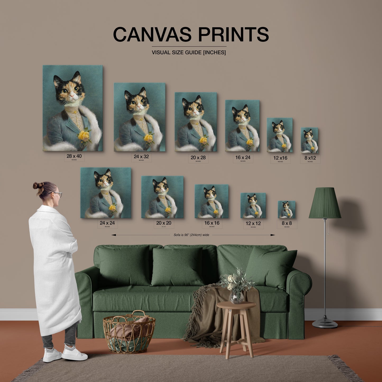 Custom Vintage Pet Portrait Canvas - Regal Pet Artwork for Dog & Cat Lovers