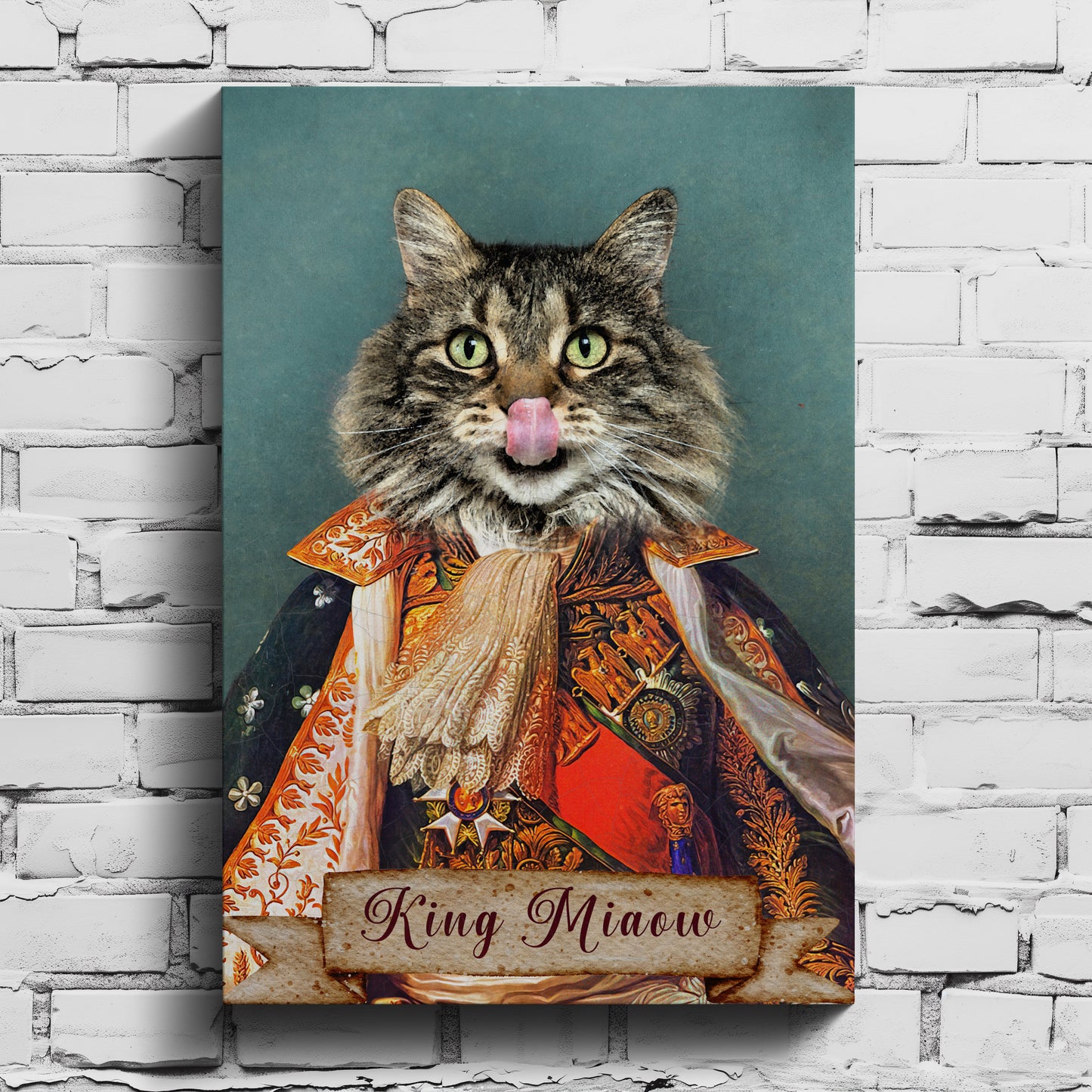 Custom Vintage Pet Portrait Canvas - Personalised Artwork for Cat & Dog Lovers