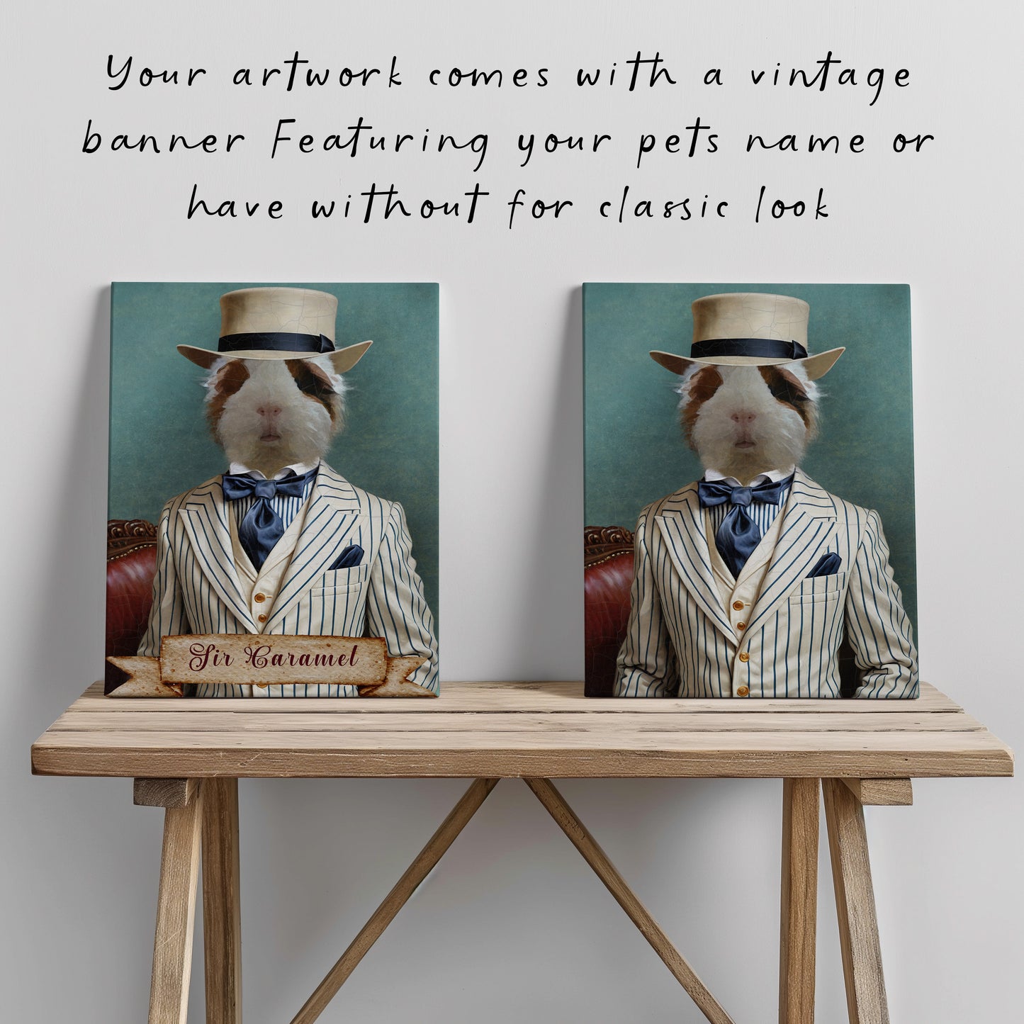 Custom Vintage Pet Portrait Canvas - Personalised Artwork for Cat & Dog Lovers