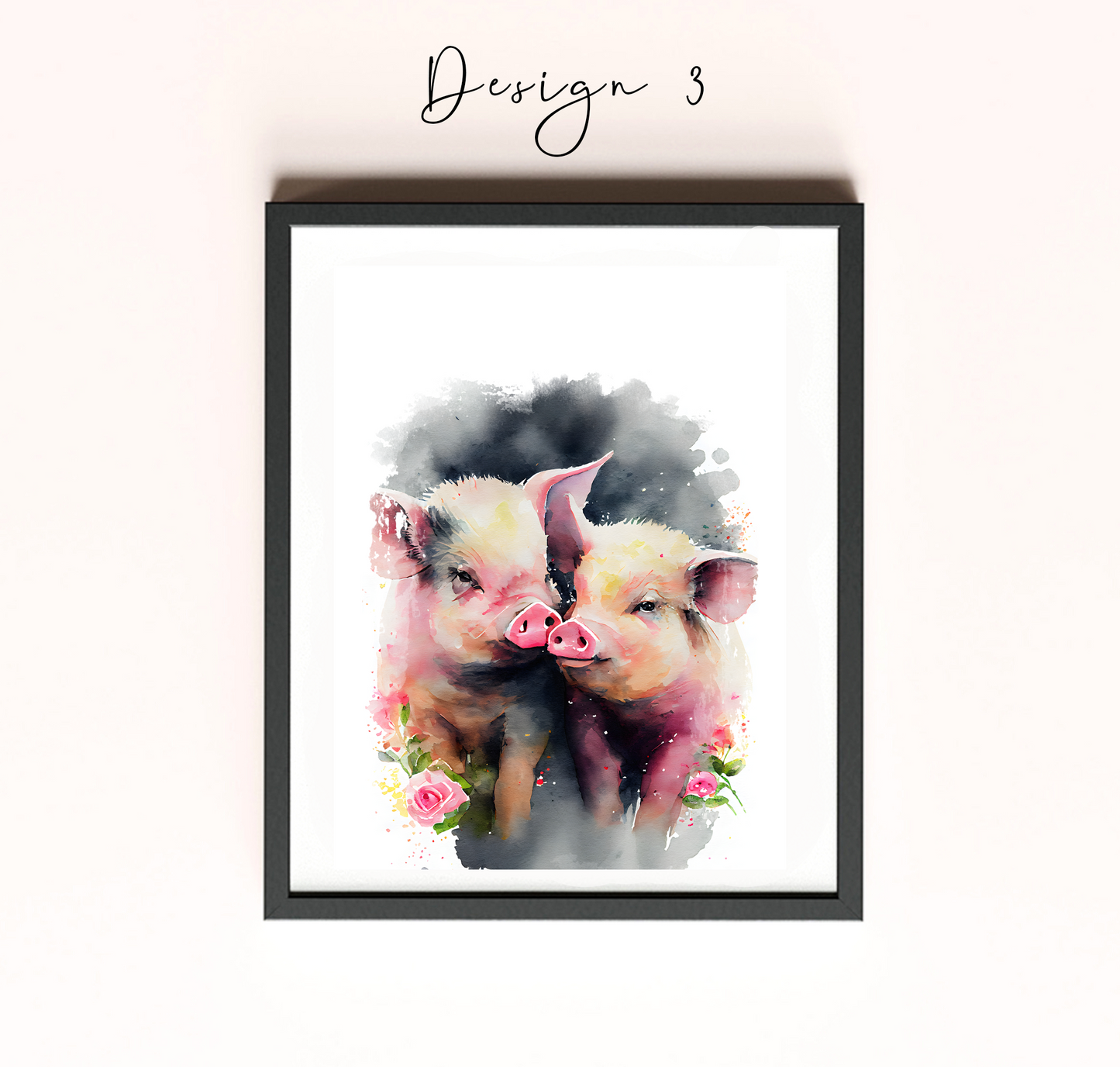 Cute pig portrait | funny pig couple | greeting card | A4 | A5 | gift for girlfriend or boyfriend | Husband or wife present