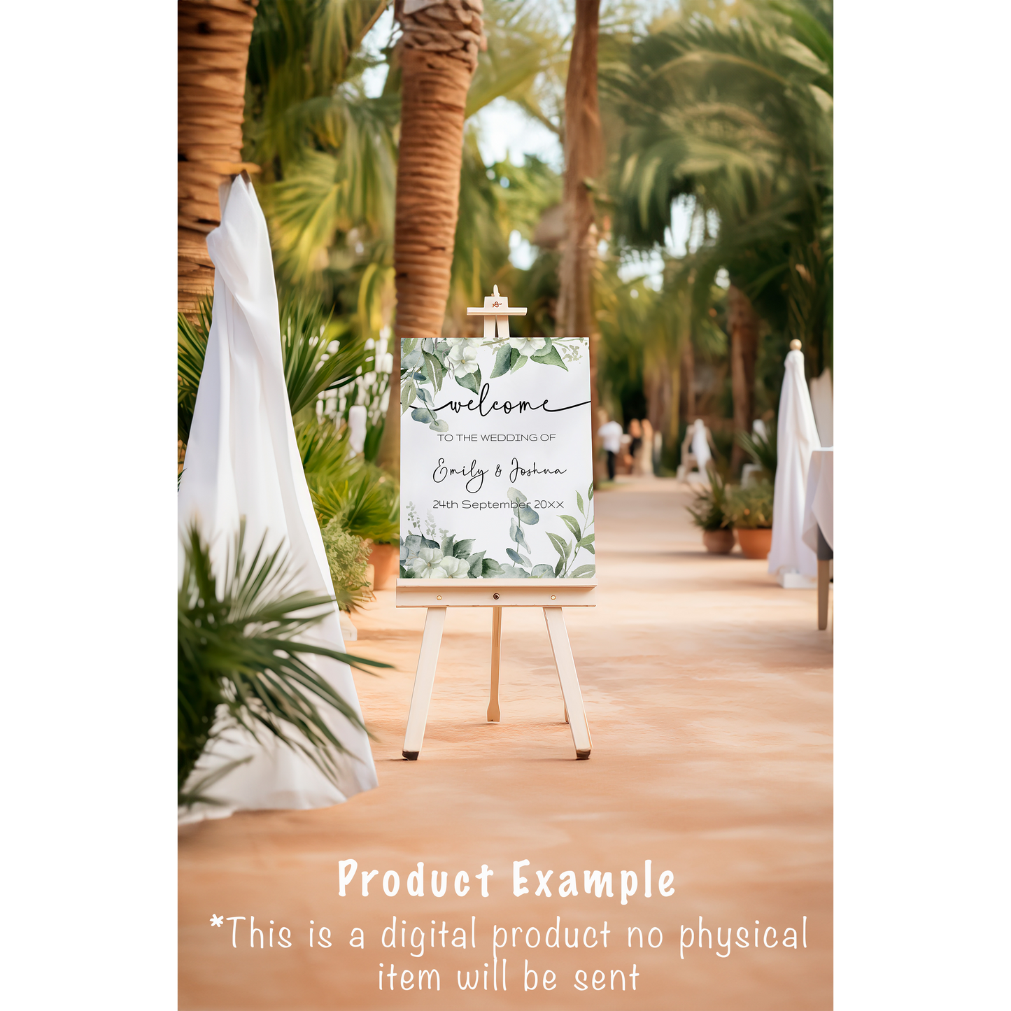 Eucalyptus Wedding large sign template bundle  - 7x Editable Greenery Templates - Seating charts, welcome signs, photo booth frame