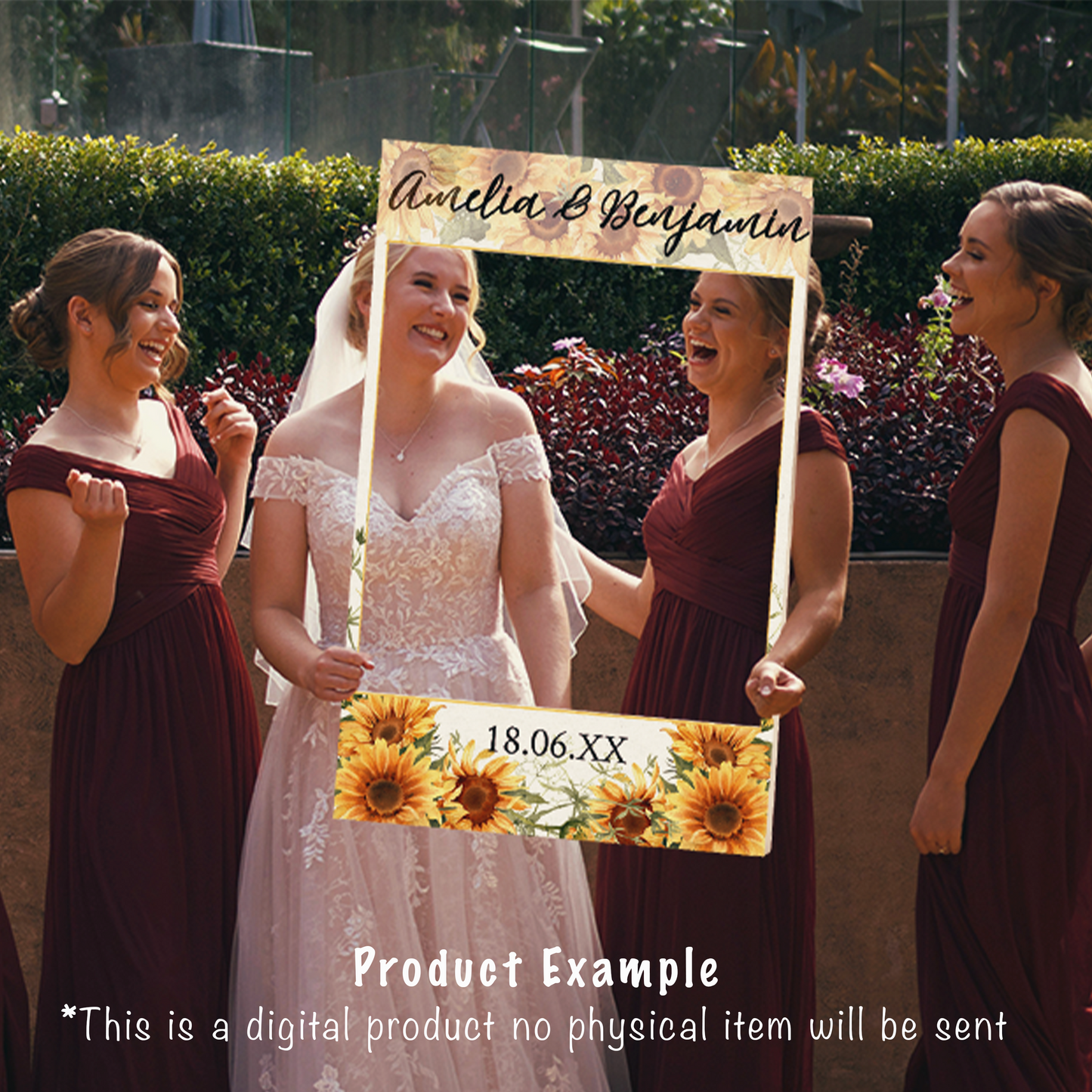 Wedding large sign template bundle with Bright Sunflowers  - 7x Editable Templates - Seating charts, welcome signs, photo booth frame