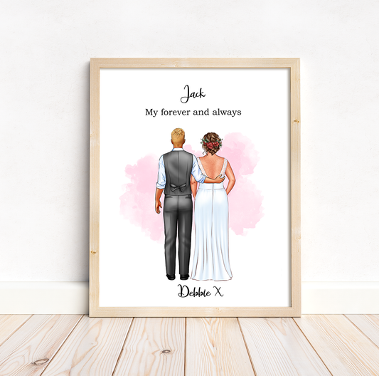 Plus size wedding partner portrait including lesbian couple option | A4 | A5 | Greeting card