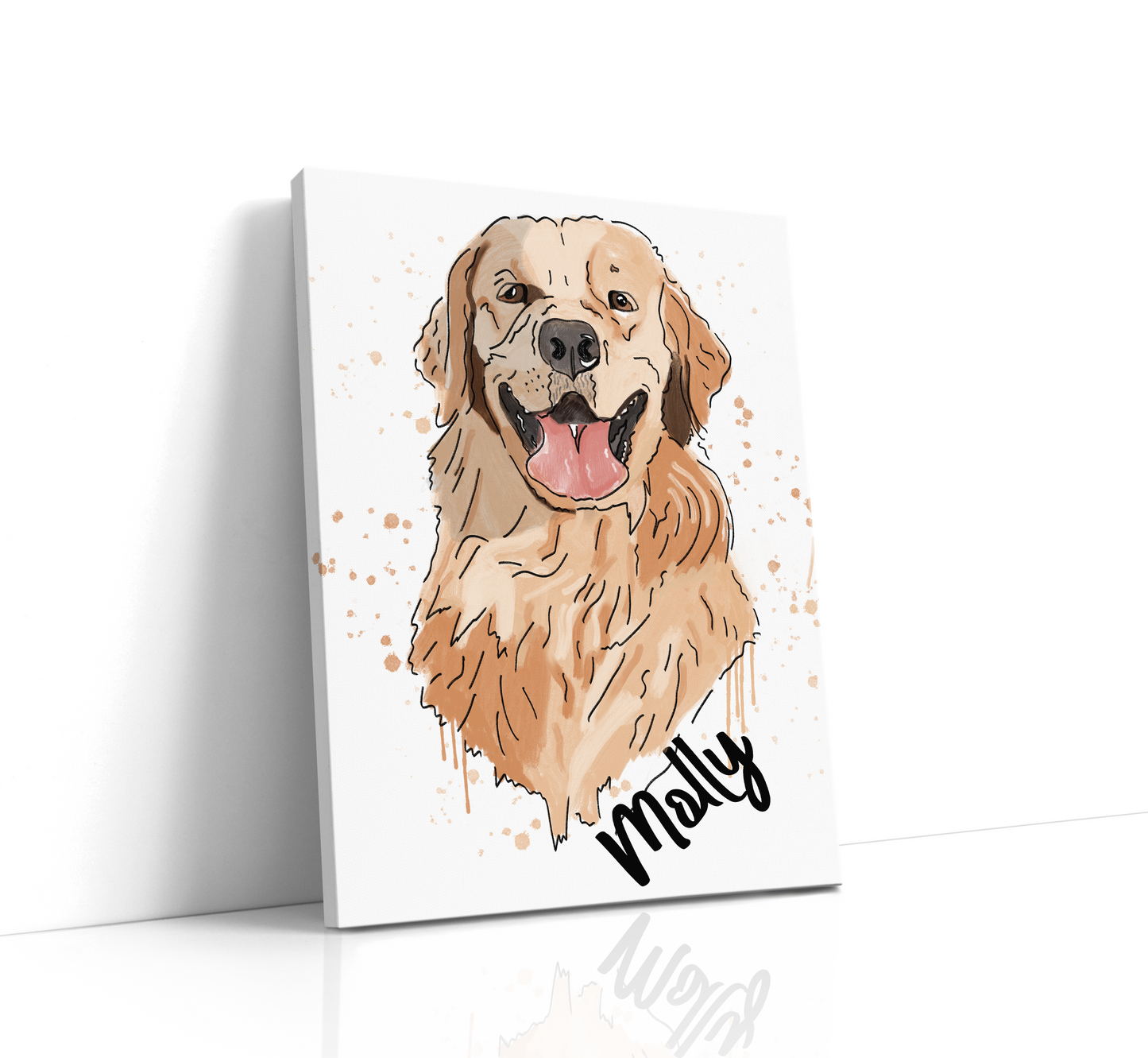 Custom Watercolour Pet Portrait Canvas - Unique Hand drawn Gift for Pet Lovers