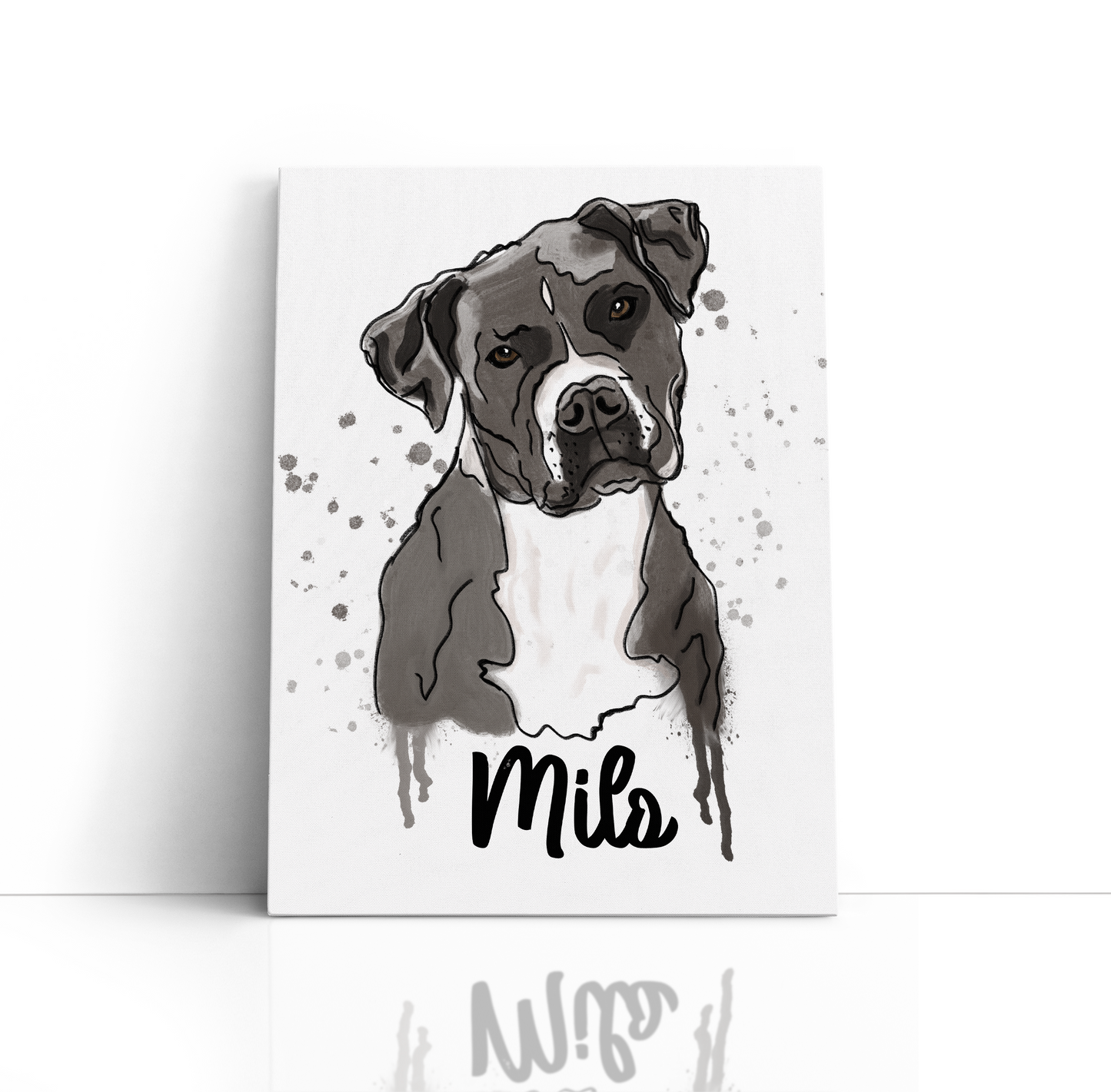 Custom Watercolour Pet Portrait Canvas - Unique Hand drawn Gift for Pet Lovers