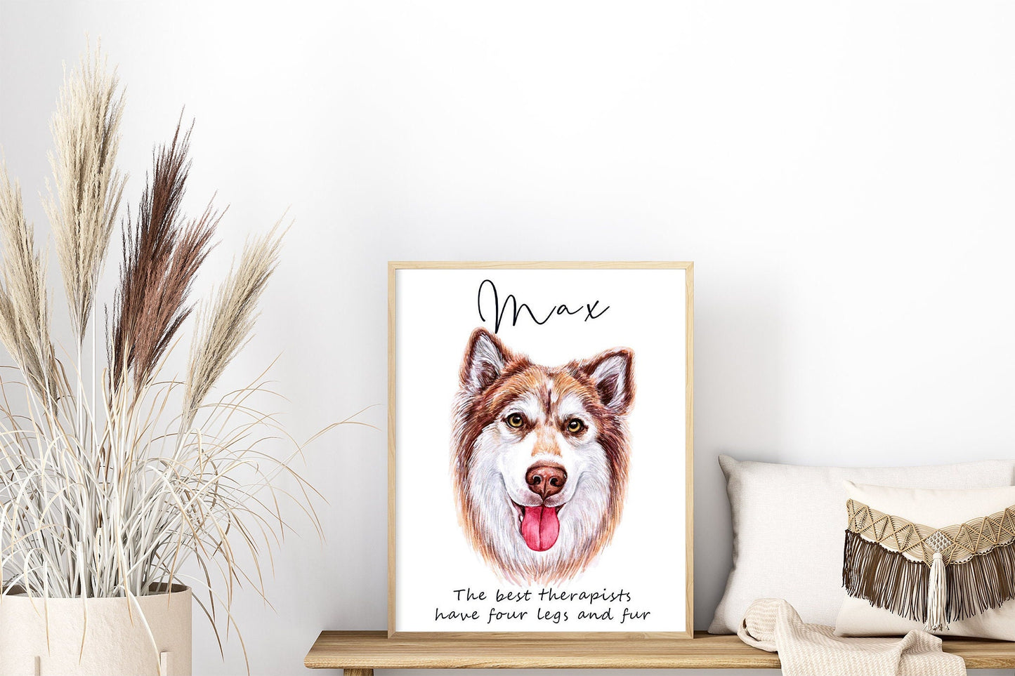 Siberian husky artwork - adorable dog portraits with custom funny or heart warming message | A4 | A5 | Greeting card