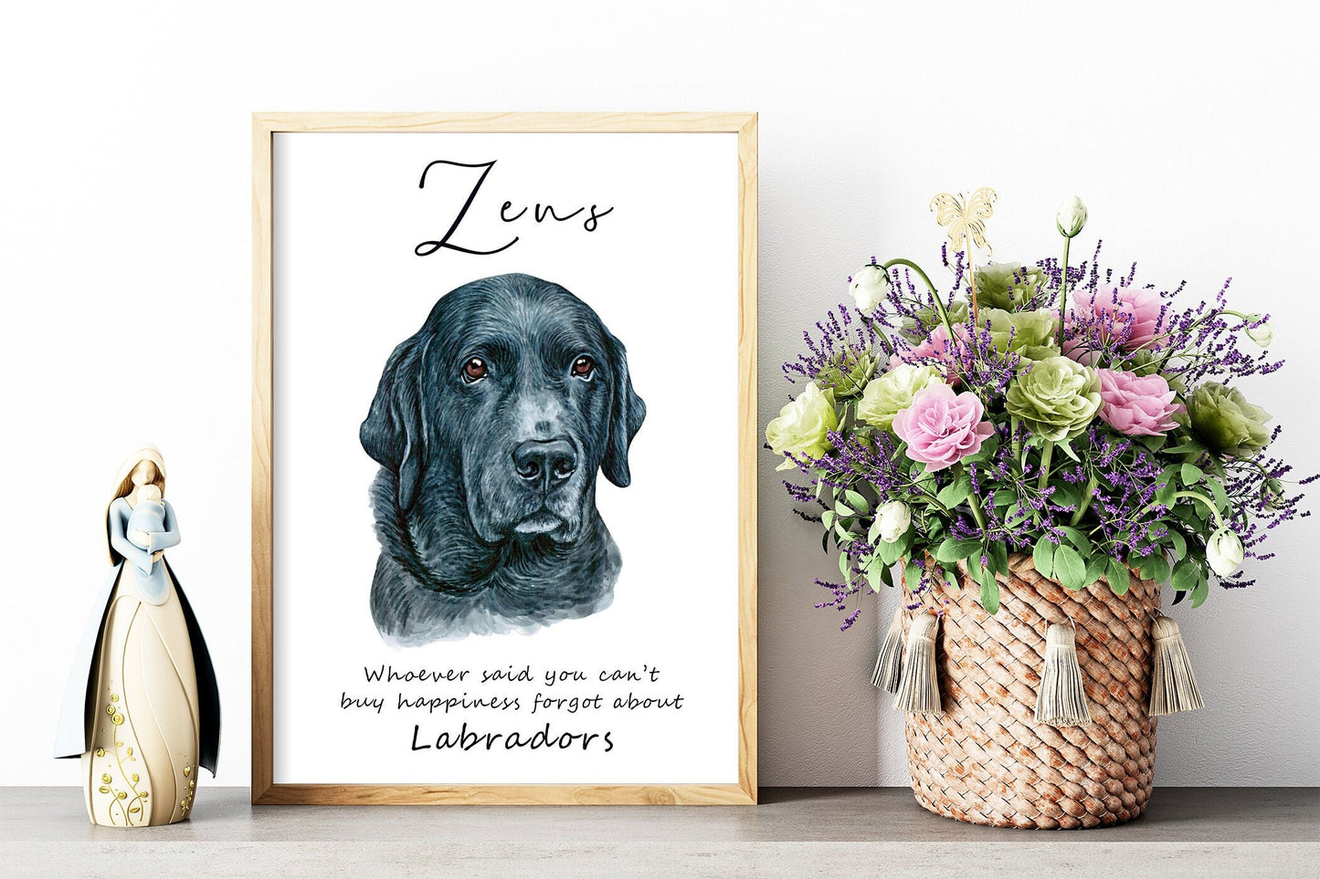 Labrador retriever wall art - adorable dog portraits with custom funny or heart warming message | A4 | A5 | Greeting card
