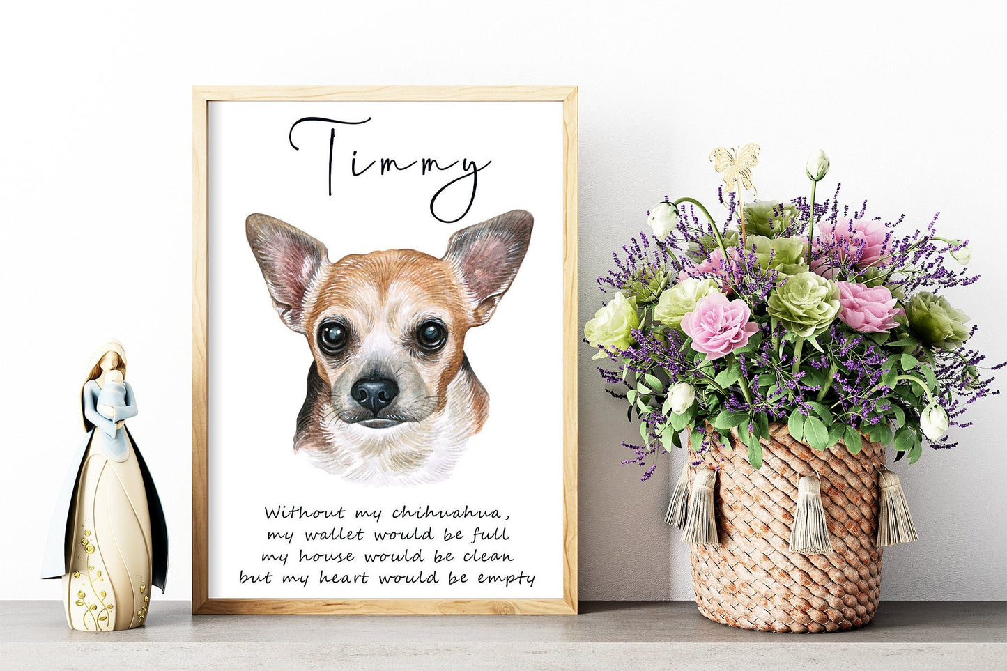 Chihuahua artwork - charming portraits of smallest dog with custom funny or heart warming message | A4 | A5 | Greeting card