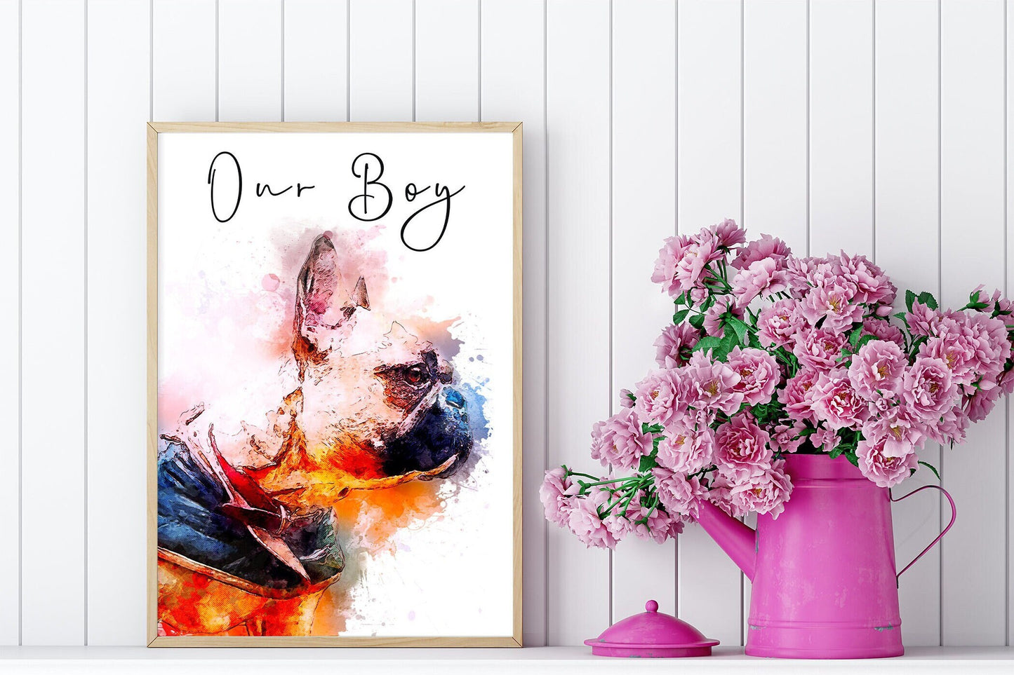 Personalised watercolour Pet Portrait - Vibrant, Digital Artwork of Your Beloved Dog