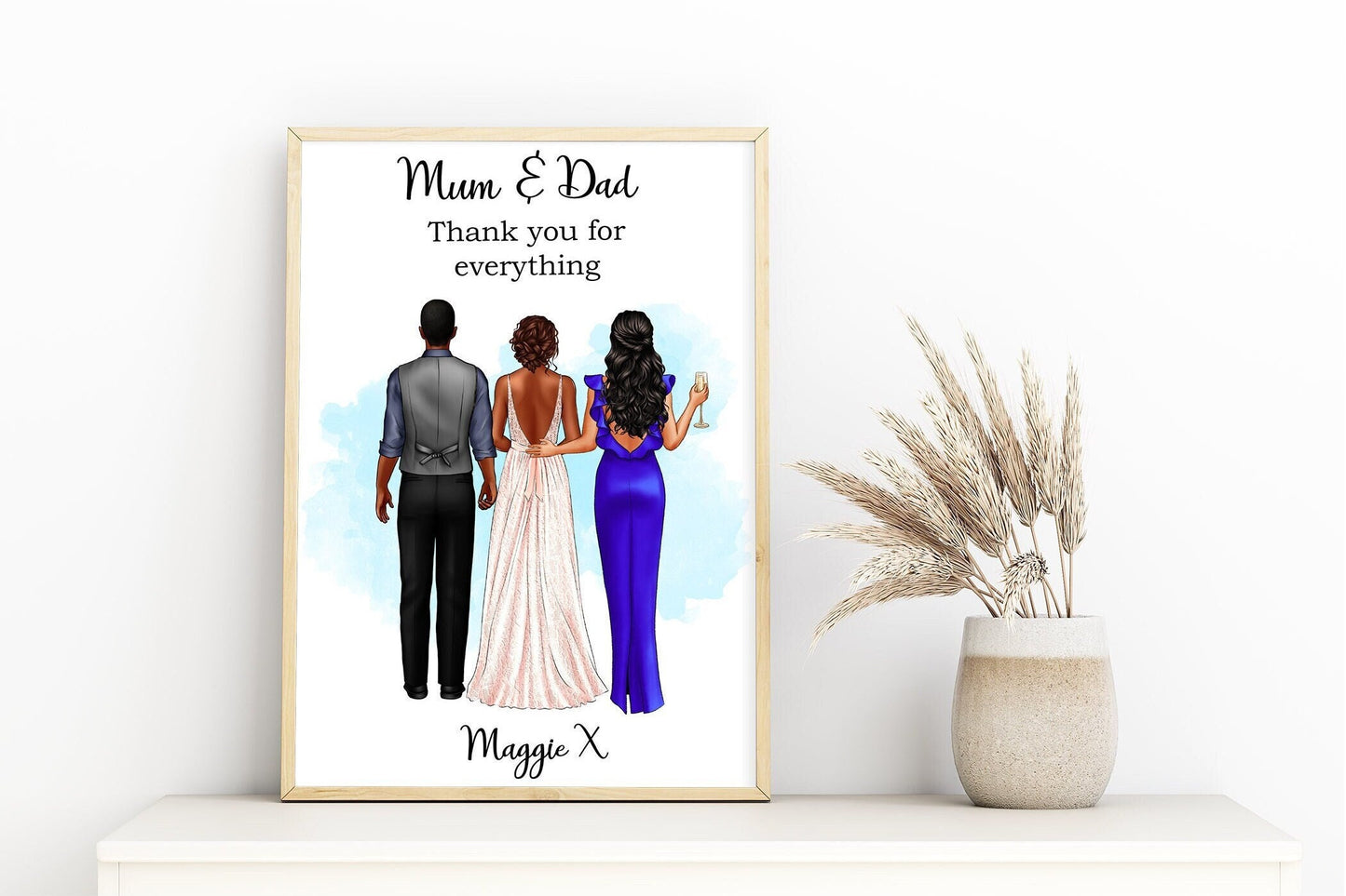 Custom parent of the bride or groom thank you portrait | Mother of the groom | Father of the bride | A4 | A5 | Greeting card