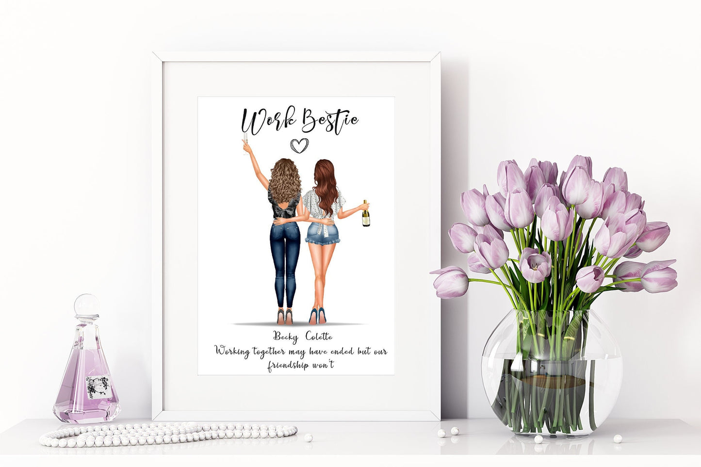 Personalised work besties present | ideal new job, coworker leaving or retirement gift | A4 | A5 | Greeting card