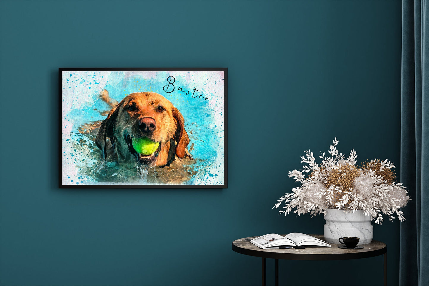 Watercolour pet portrait from photo, digitally enhanced painting of your pet animal | A4 | A5 |