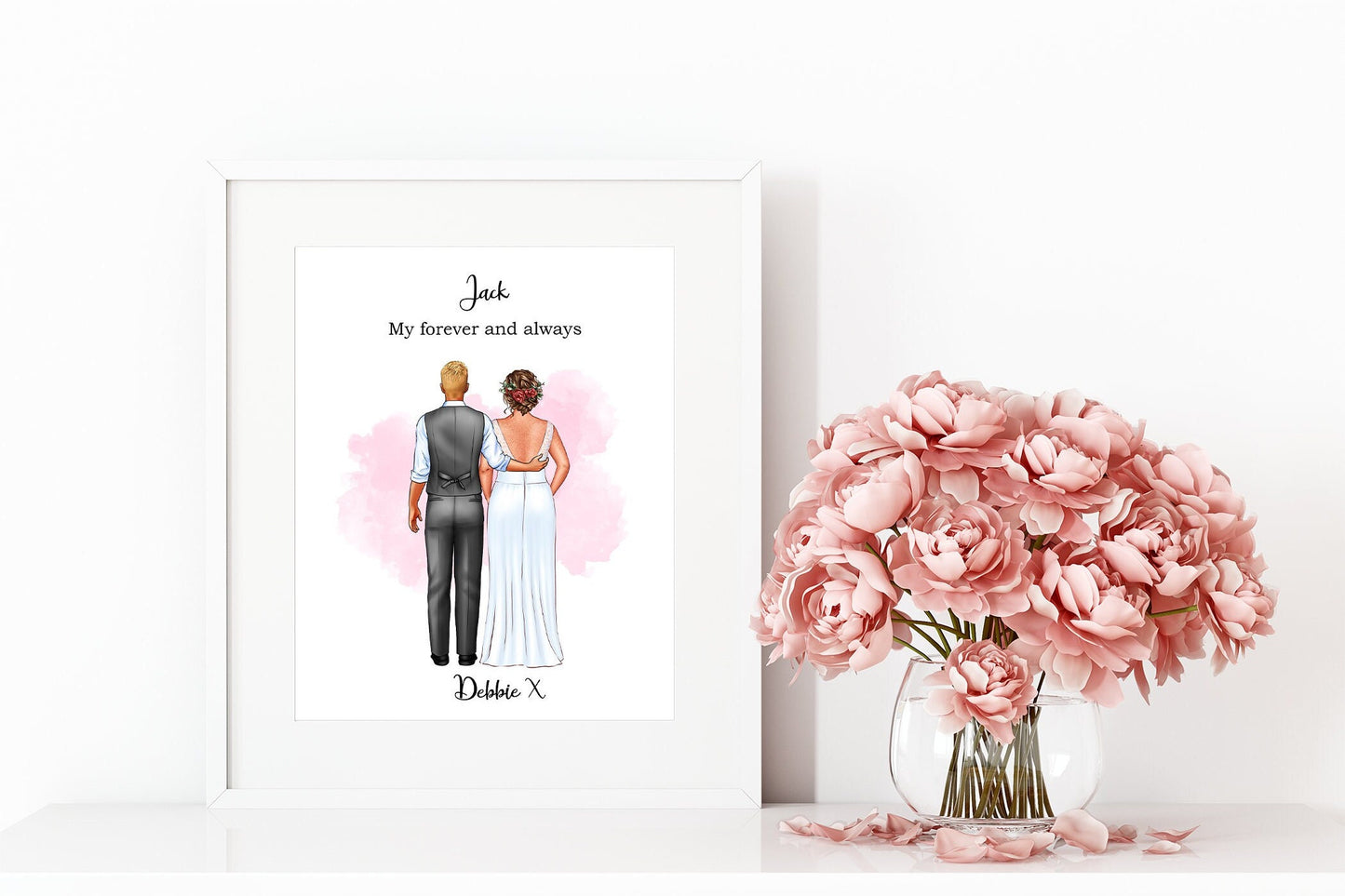 Plus size wedding partner portrait including lesbian couple option | A4 | A5 | Greeting card